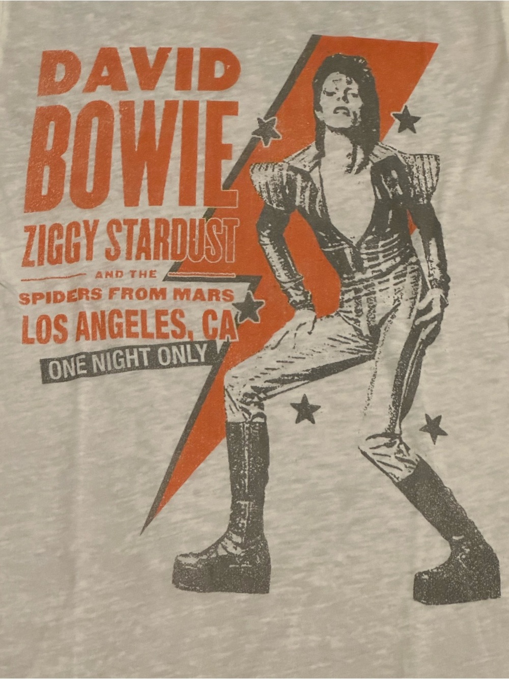 Recycled Karma David Bowie Ziggy Stardust Sheer Burnout T-Shirt White